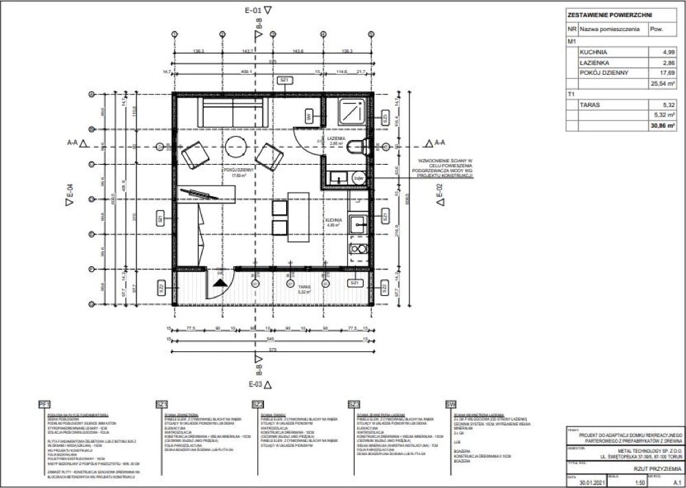 Rzut — Barn 35 - parterowy z fasadą